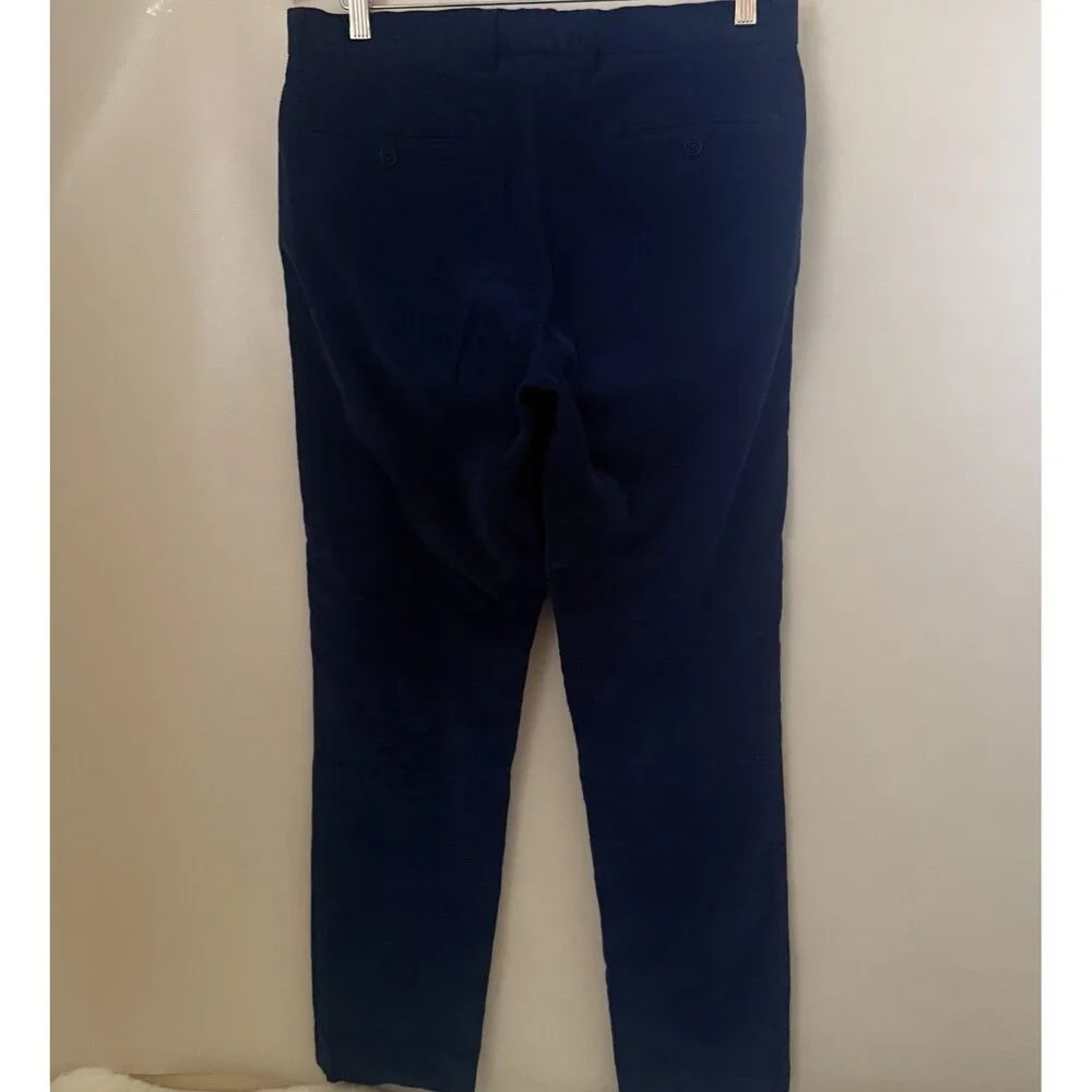 J.Crew Bowery Slim Dress Pants Mens 32x 31 Navy Blue Wale Corduroy Chinos Career